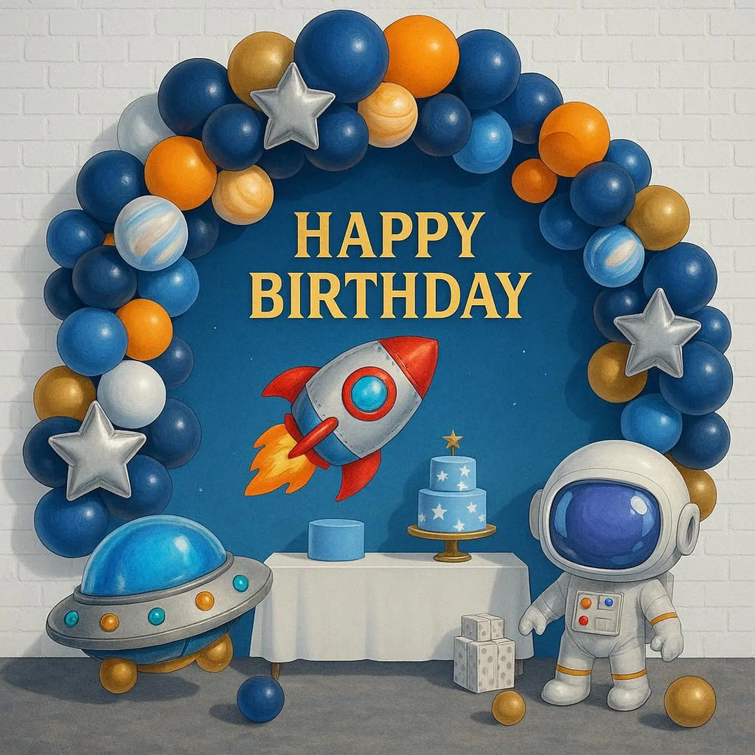 Kids Funpark, Geburtstagsballons zum Thema Astronaut